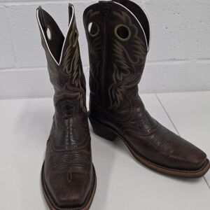 Ariat Men’s 10EE Brown Leather Square Toe Western Boots Style 10007850